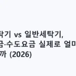 드럼세탁기 vs 일반세탁기, 전기요금·수도요금 실제로 얼마나 차이 날까 (2026)